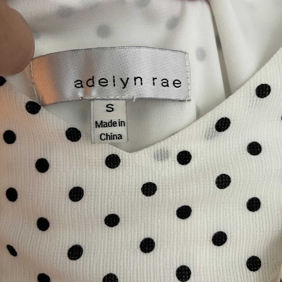 Adelyn Rae White Polka Dot Dress Size S - Picture 2 of 3